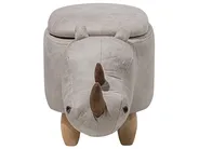Storage Animal Stool RHINO Rhino Faux Leather Light Grey_710433