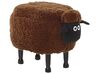 Storage Animal Stool SHEEP Sheep Fabric Brown
