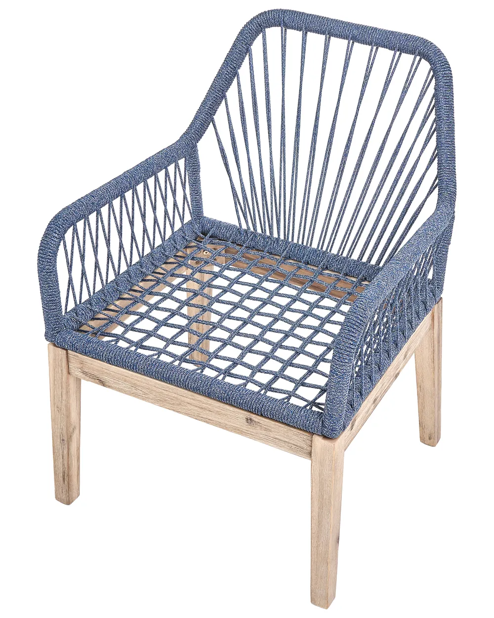 Set of 2 Garden Chairs with Cushions OLBIA Navy Blue_1073602