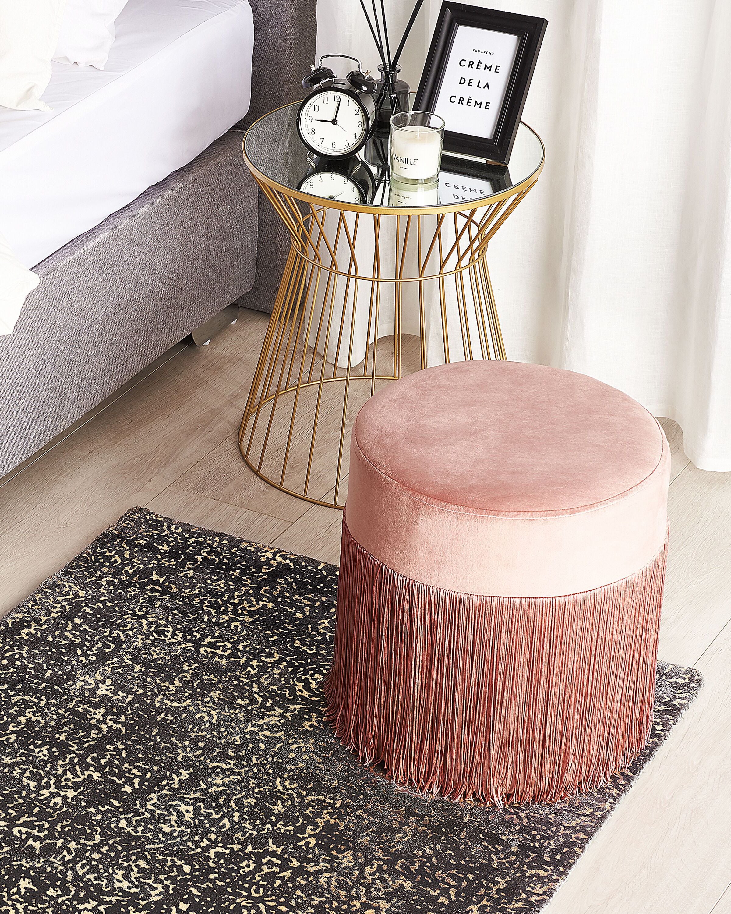 Rug ESEL Gold 80 x 150 cm Viscose_1179423