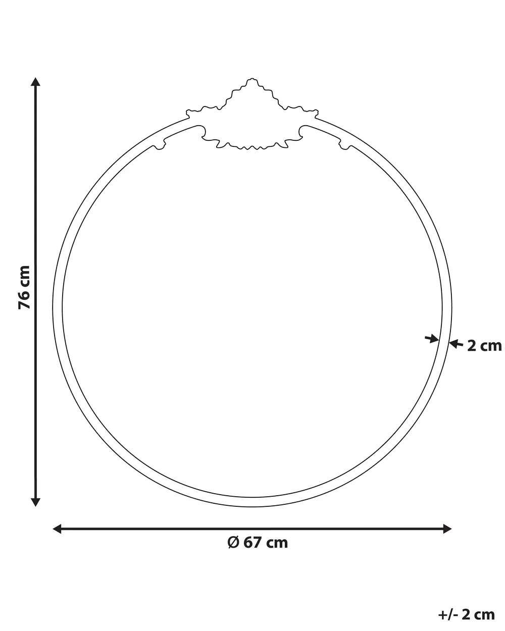 Väggspegel SOMMANT 67 cm 76 cm Metall Svart_900160