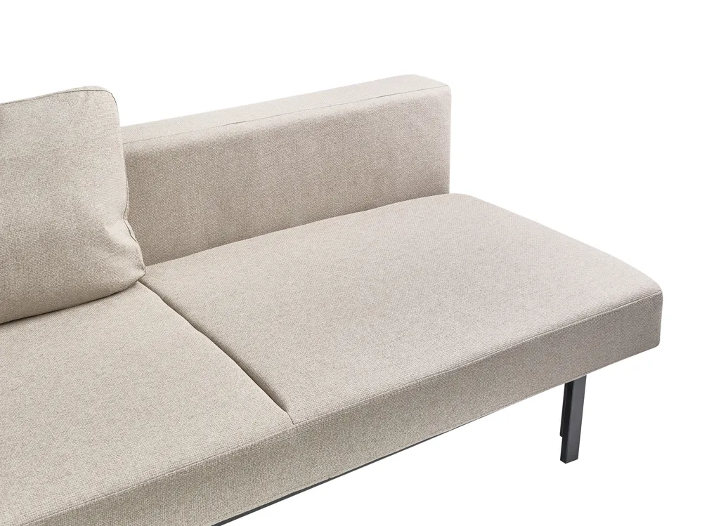 Sofa Bed 3 Seater ROYKKA Fabric Beige_1071617