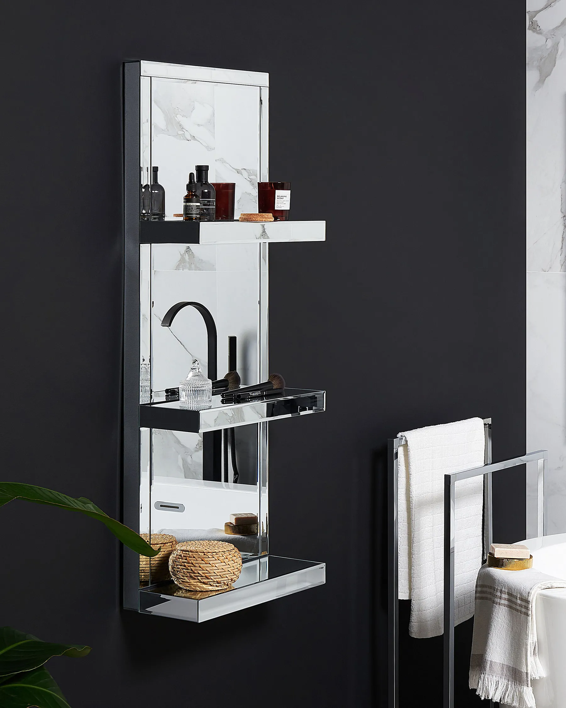 Wall Shelf GAONA Mirrored Silver_787096