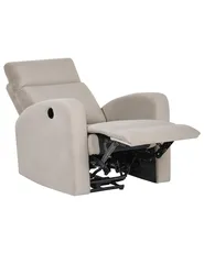 Elektrisk reclinerfåtölj VERDAL Inklusive fotstöd Sammet Beige_1080987