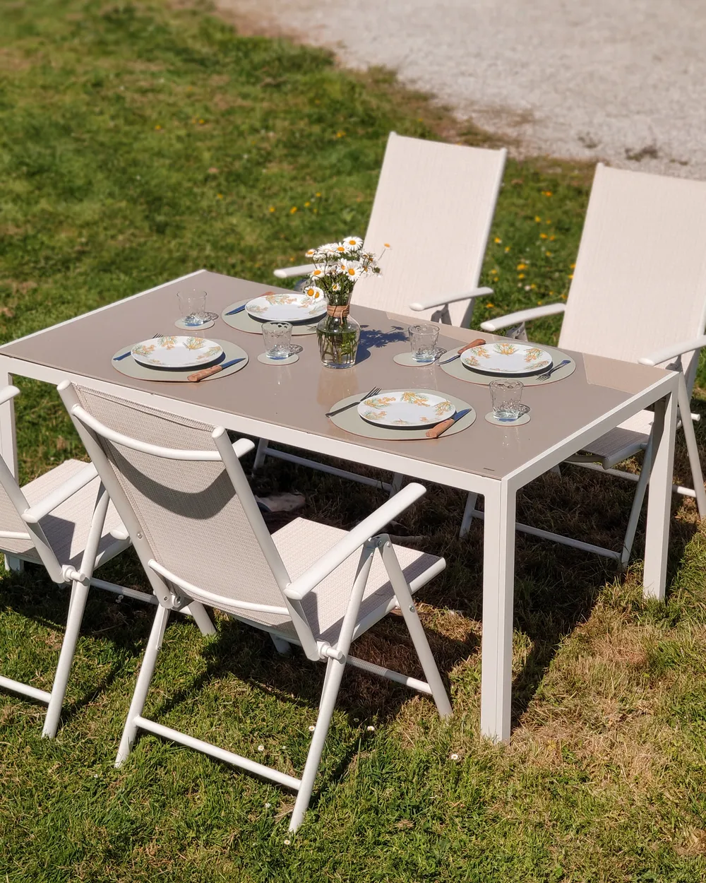 Garden Dining Set 6 Seater CATANIA Metal Beige_922956