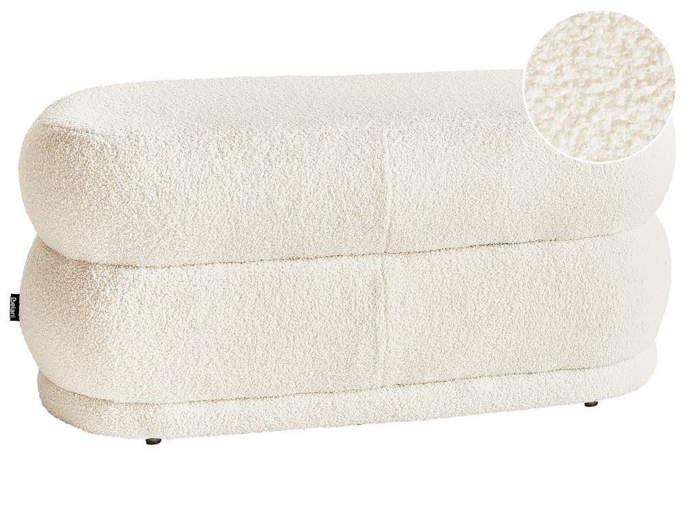 Polstret benk ELLENDALE Bouclé Off white