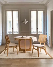 Set of 2 Dining Chairs ALCOVA Wood Light Brown_1010324