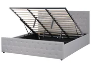 Ottoman Bed AMIENS Fabric Light Grey 180 x 200 cm (EU Super King)_976219