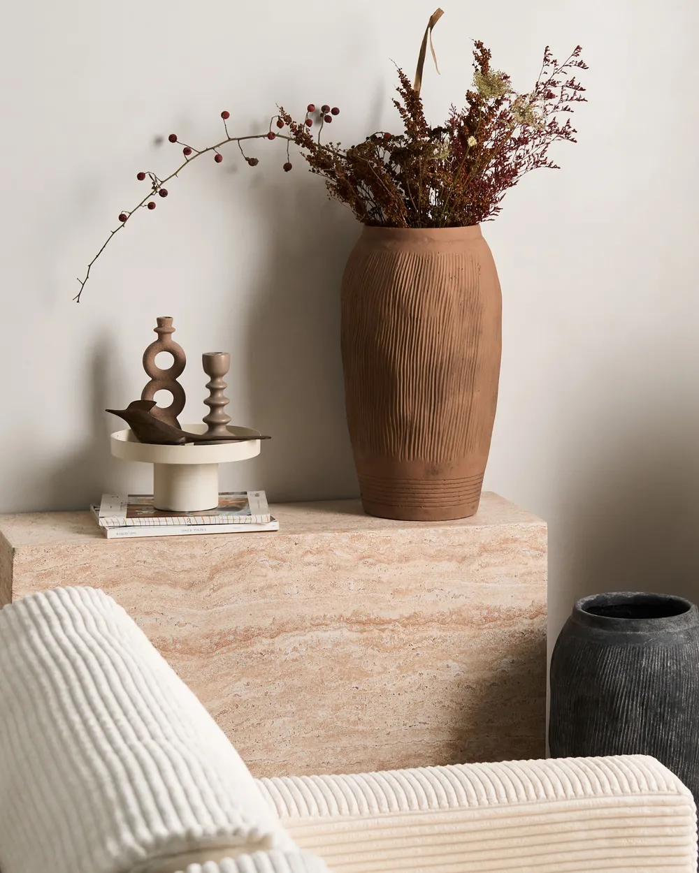 Flower Vase TRIKALA 50 cm Light Brown