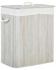 Laundry Basket KANDY Bamboo Light Grey 100 L_849123