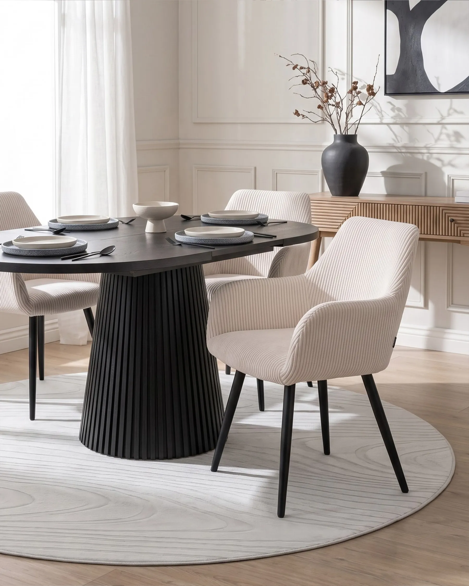 Set med 2 matstolar MORI Manchester Ljusbeige_1107781