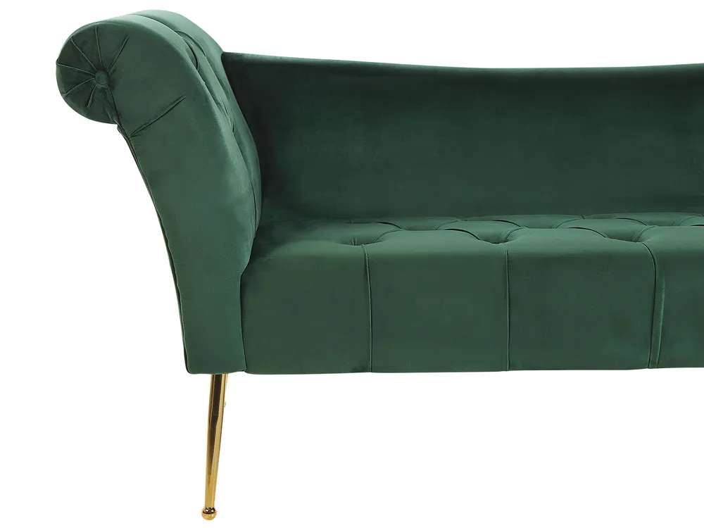 Chaise Longue NANTILLY Velvet Dark Green_782124