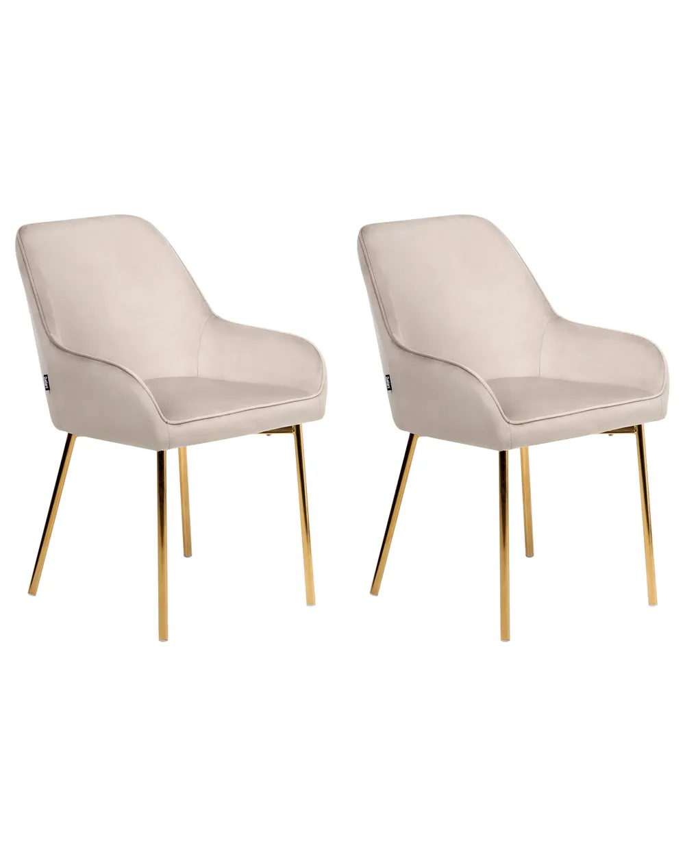 Set of 2 Dining Chairs LOVERNA Velvet Beige