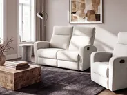 Reclinerfåtölj VERDAL Inklusive fotstöd Sammet Beige_1081151