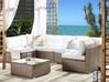Garden Corner Sofa with Table 6 Seater BELVEDERE PE Rattan White