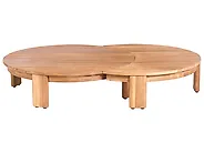 Garden Coffee Table ARZELLO  135 cm 90 cm Acacia Wood Brown_1163934
