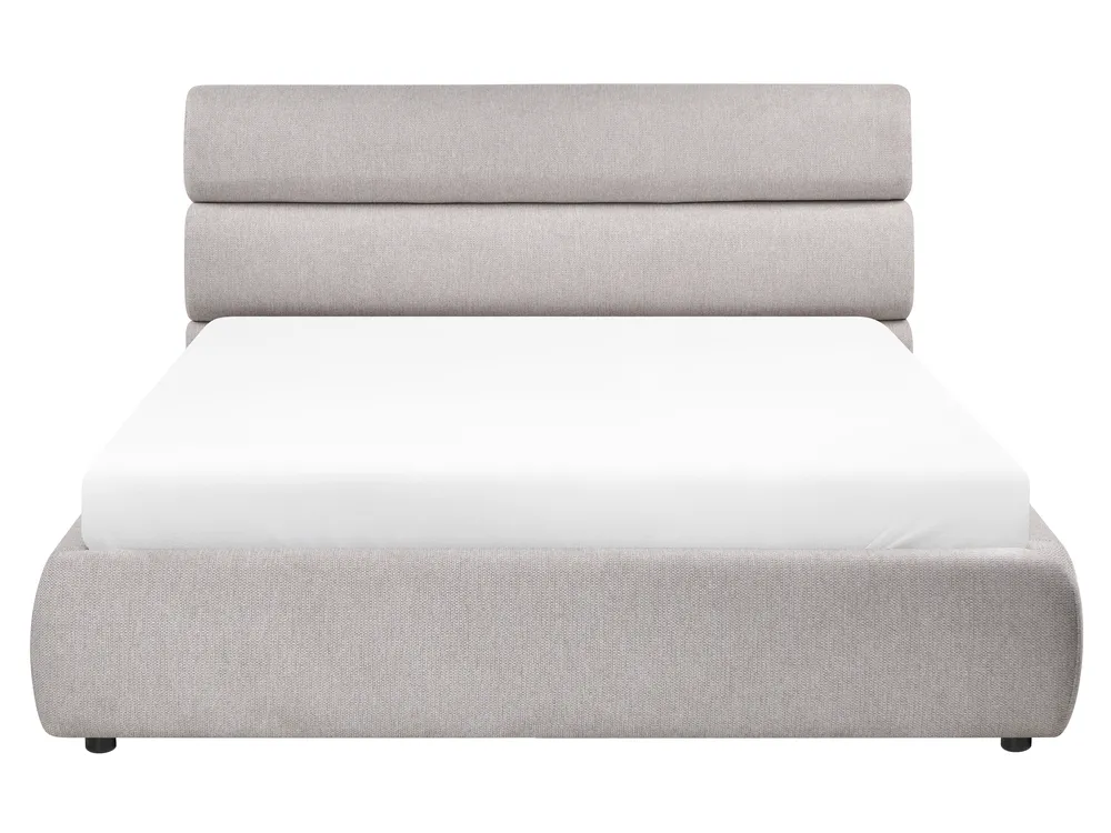 Ottoman Bed BONIFACIO Faux Linen Grey 160 x 200 cm (EU King Size)_1064281