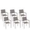 Set of 6 Garden Chairs VERNIO Grey