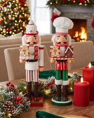 Set med 2 figuriner BODSJON 35 cm Nötknäckare Röd/ vit_1118291
