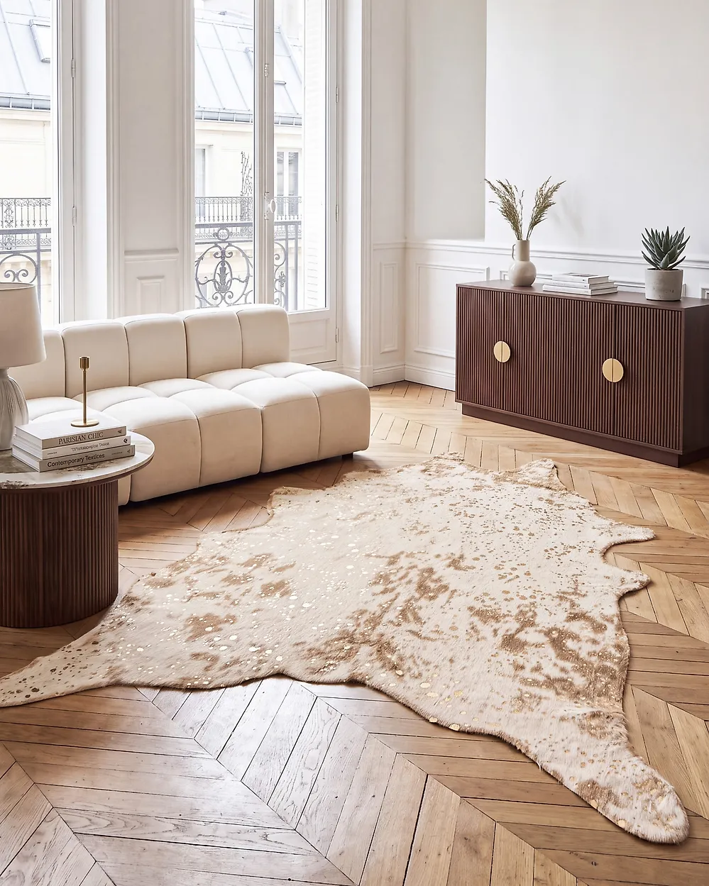 Faux Cowhide Rug BOGONG Light Beige 150 x 200 cm