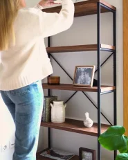 Hyllsystem med 4 hyllplan BRISBANE 160 cm Mörkbrun_1170156