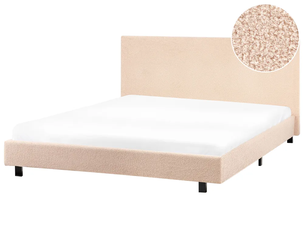 Waterbed Boucle ALBI 160 x 200 cm (EU King Size) Beige