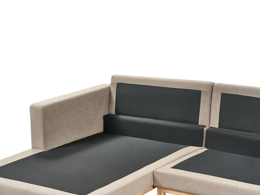 Corner Sofa 4 Seater SIGGARD Fabric Taupe Right Hand_944887