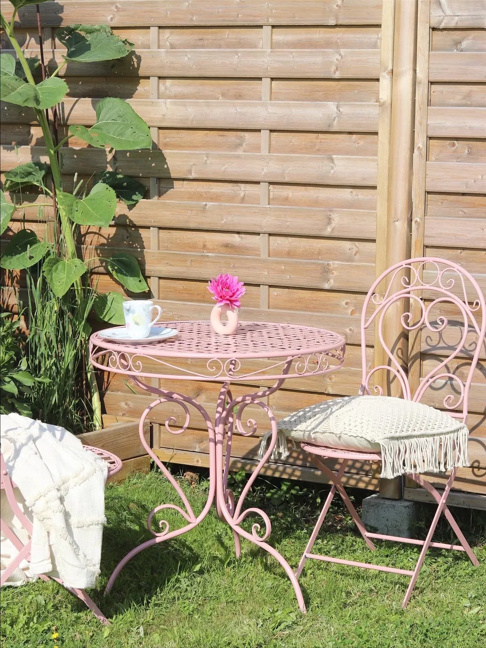 Set of 2 Garden Chairs ALBINIA Metal Pink_836137