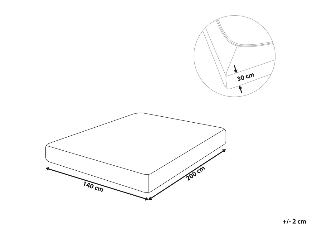 Fitted Sheet JANBU 140 x 200 cm Cotton Light Blue_845811
