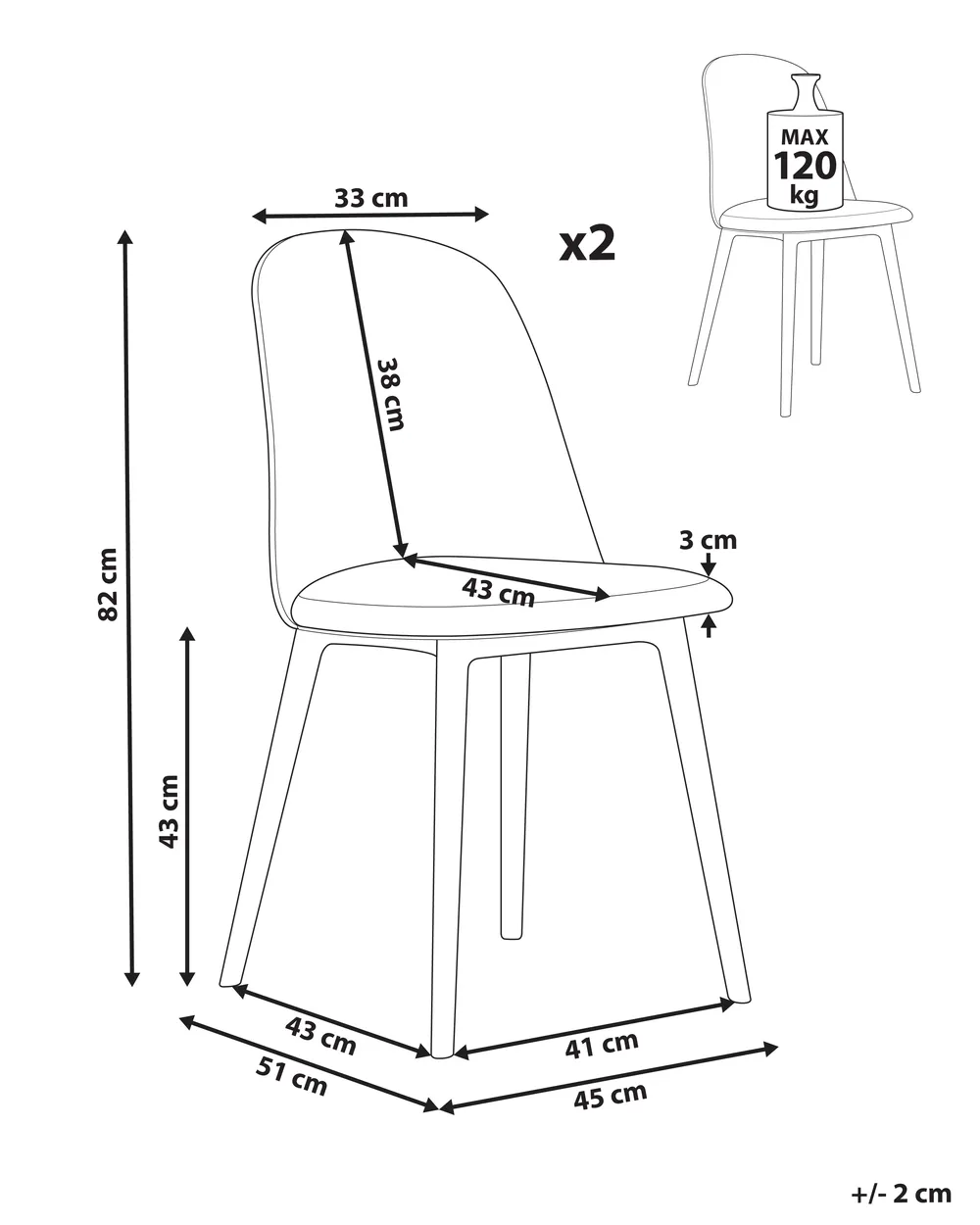 Set of 2 Dining Chairs FOMBY White_902828