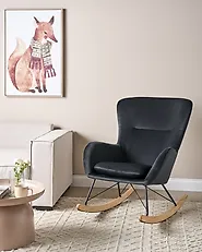Rocking Chair ELLAN Velvet Black_1175939