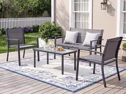 Garden Lounge Set with Table 4 Seater TAVOLETO Metal Dark Grey_1154557