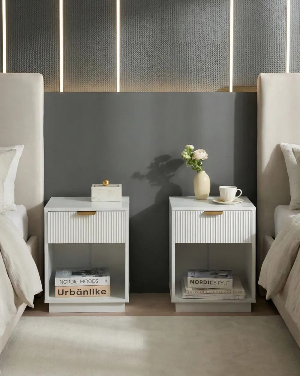 Set of 2 Bedside Tables SUMMERVILLE White