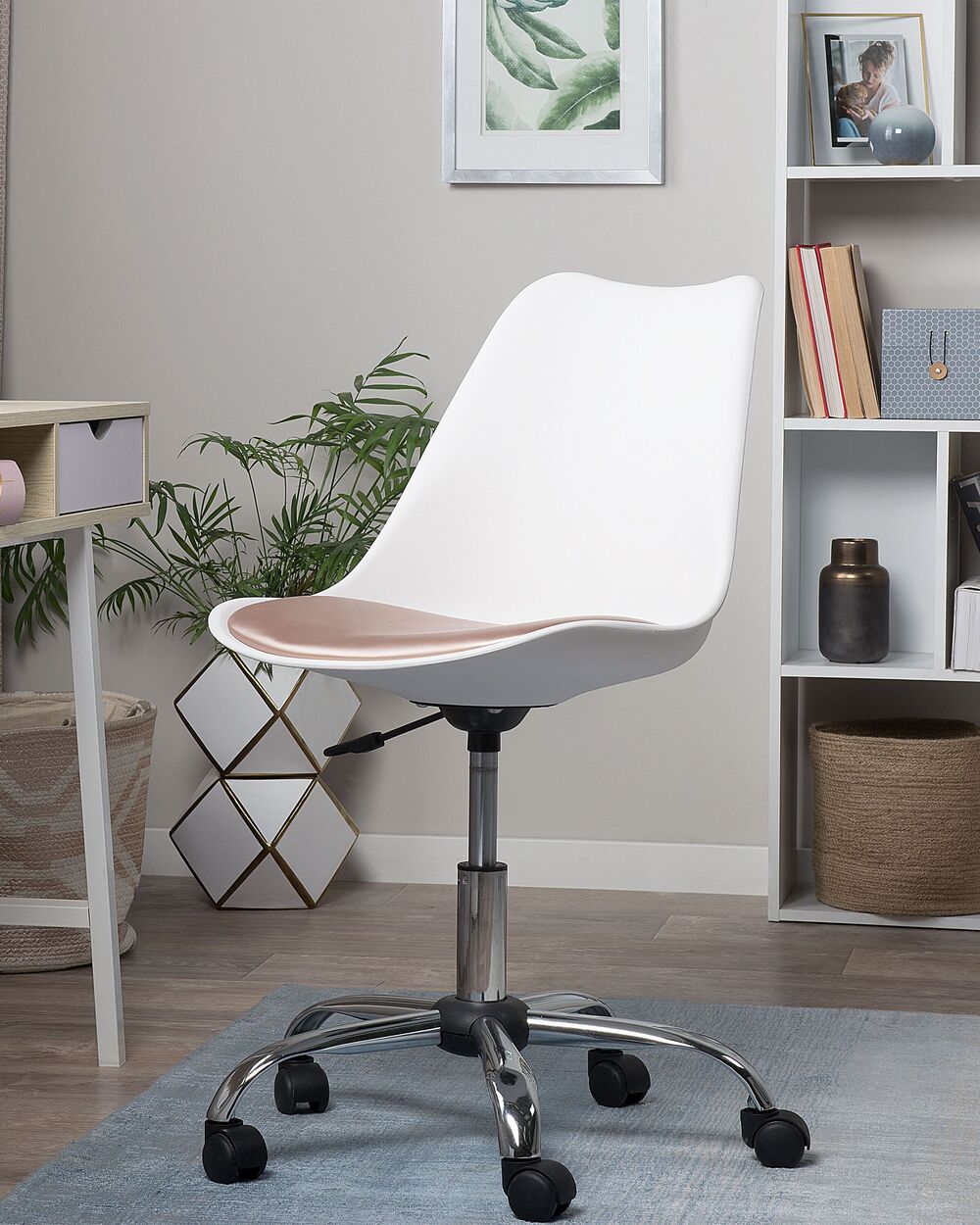 Desk Chair DAKOTA Faux Leather Pink