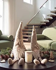 Joulukoristesetti 2 kpl ILOMANTSI 35/38 cm Tonttu Beige_1174041