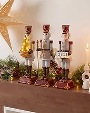 Set med 3 figuriner LED PELLOSNIEMI 32 cm Nötknäckare Flerfärgad_1175294