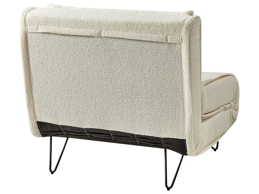 Single Sofa Bed VESTFOLD Boucle Off-White_930409