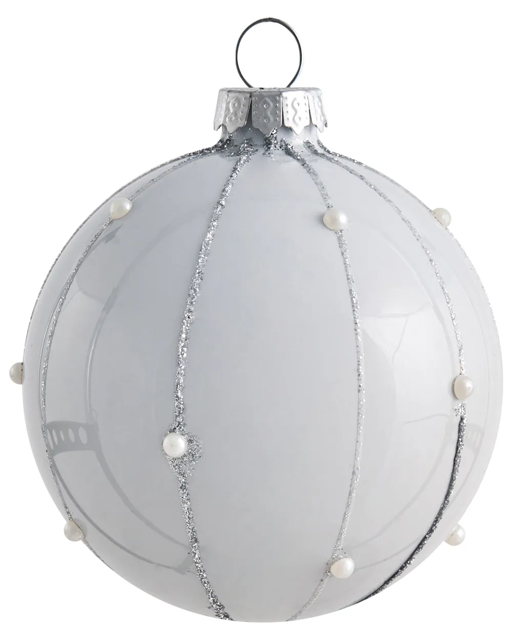 Set of 35 Baubles SNOWFALL Glass Blue_1028573