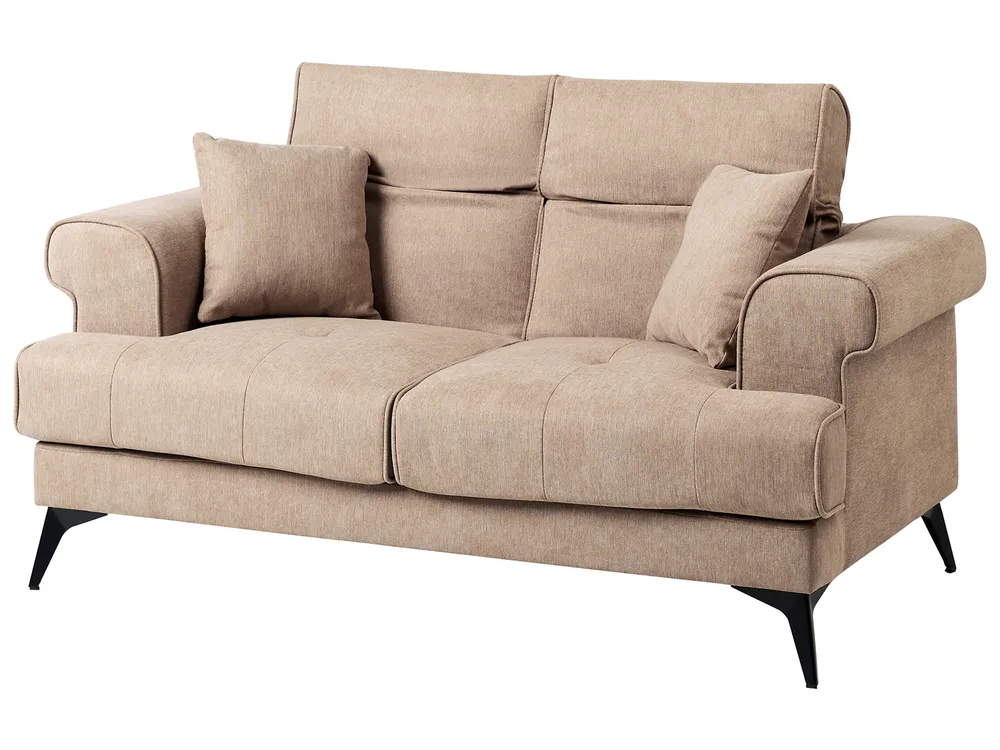 Living Room Set 5 Seater SKIVE Fabric Light Brown_947493