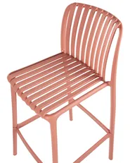 Set of 2 Bar Chairs ARICCIA 2 in 1 Synthetic Material Light Red_1001775