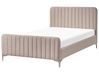 Bed Velvet LUNAN 120 x 200 cm (EU Small Double) Taupe