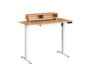 Työpöytä sähkösäädettävä LUCAMA 120 cm 60 cm USB-portilla Vaaleanruskea/valkoinen_1031010
