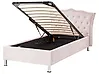 Ottoman Bed METZ Velvet Pastel Pink 90 x 200 cm (EU Single)