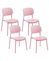 Set of 4 Garden Chairs TUPIZA Pink