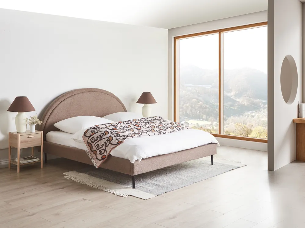 Bed Boucle MARGUT 180 x 200 cm (EU Super King) Taupe