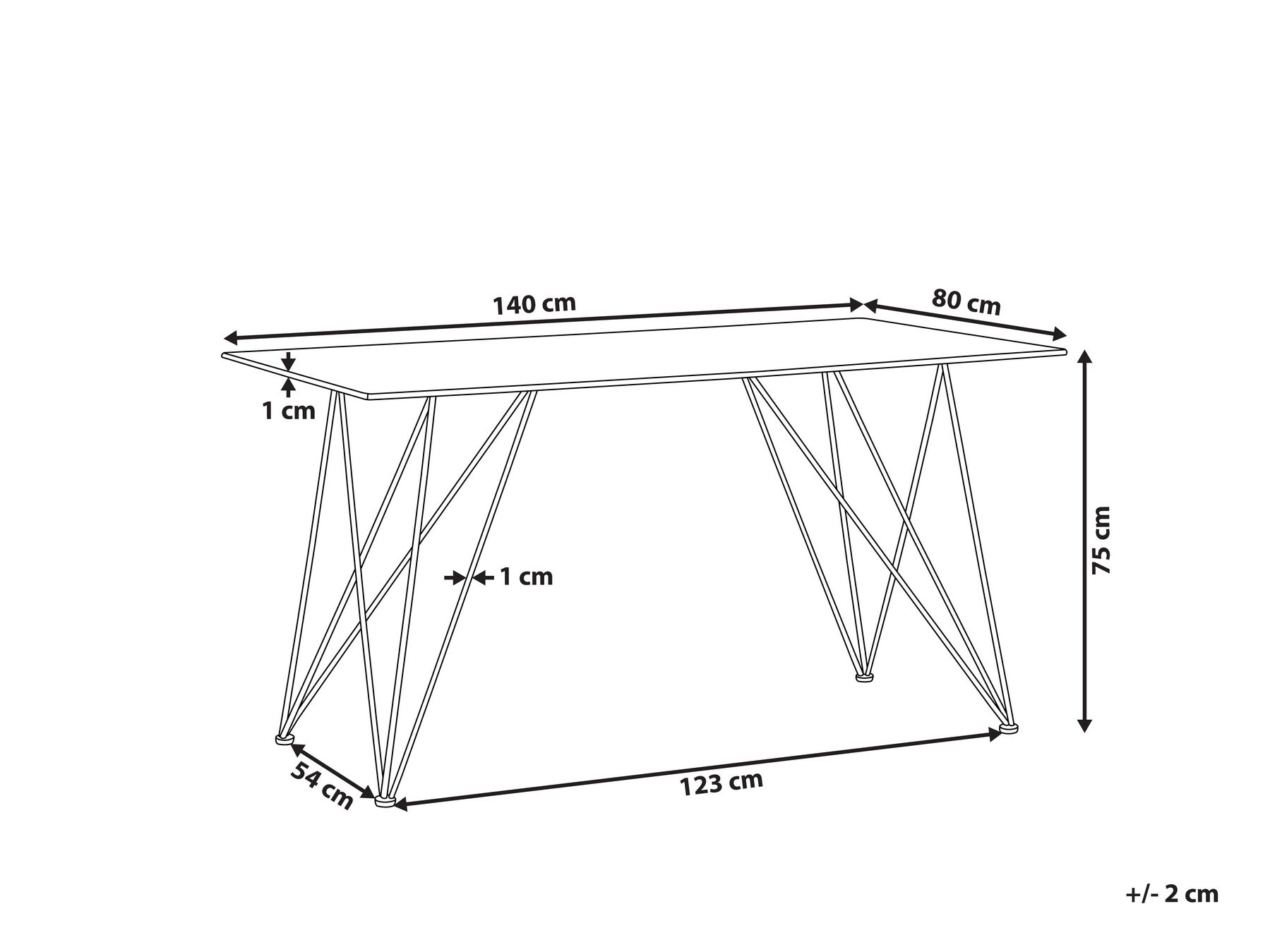 Matbord KENTON Vit marmor 140 cm 80 cm Härdat glas_799159