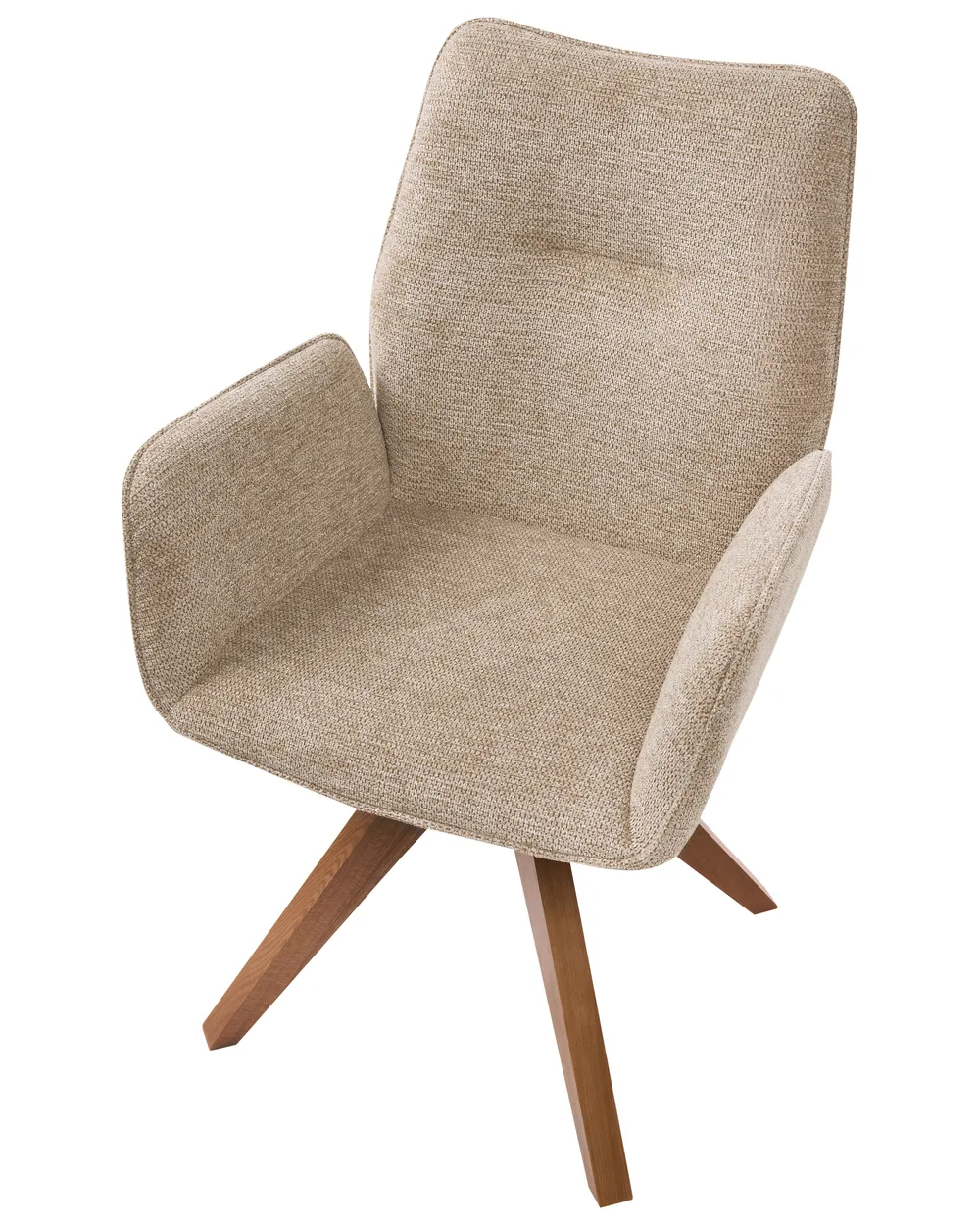 Dining Chair Swivel MOKENA Faux Linen Beige_1037973