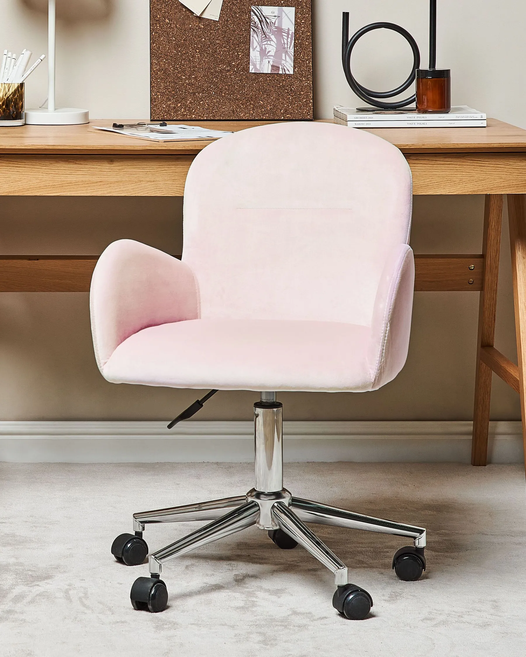 Desk Chair PRIDDY Velvet Pink_855069