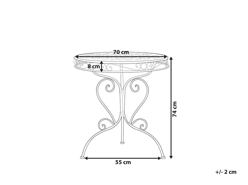Bistro Table ALBINIA 70 cm 70 cm Metal Green_1016141
