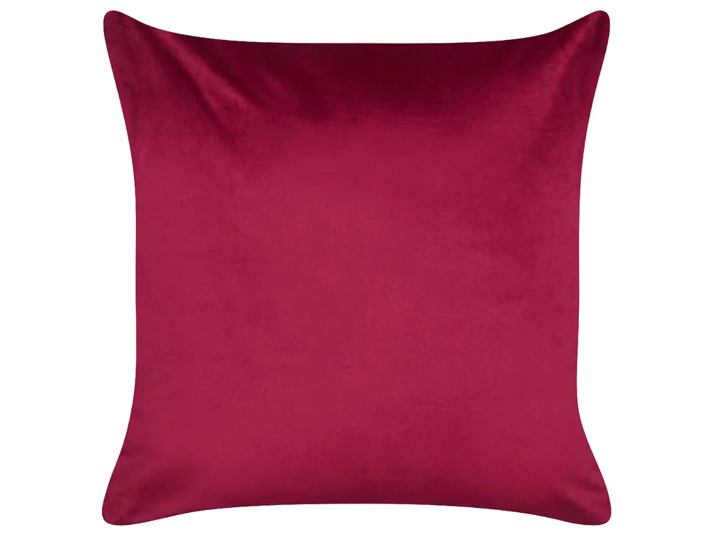Set med 2 prydnadskuddar GOLDSPRUCE 45 x 45 cm Sammet Röd Julmotiv_879393